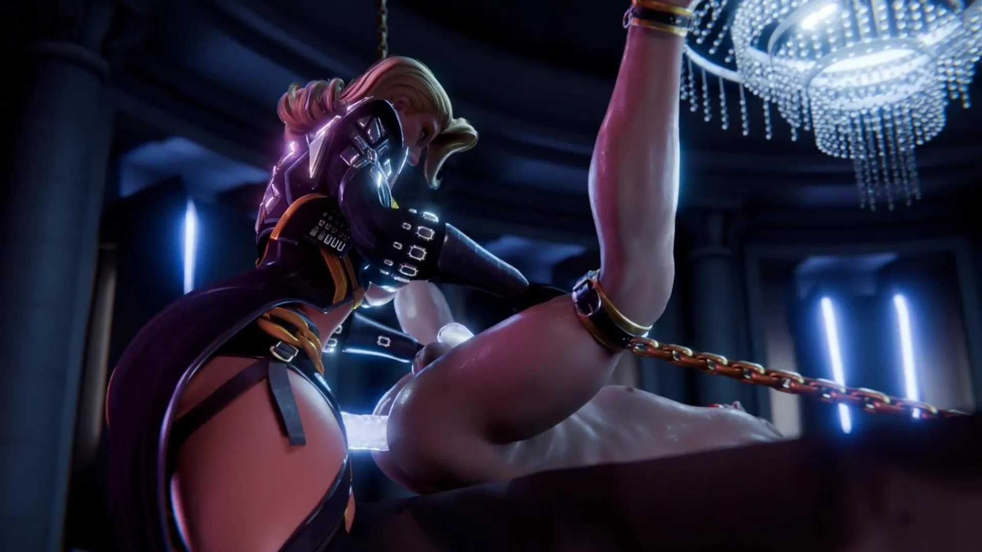 A scene unfolds of total power a captivating display of unbridled lust