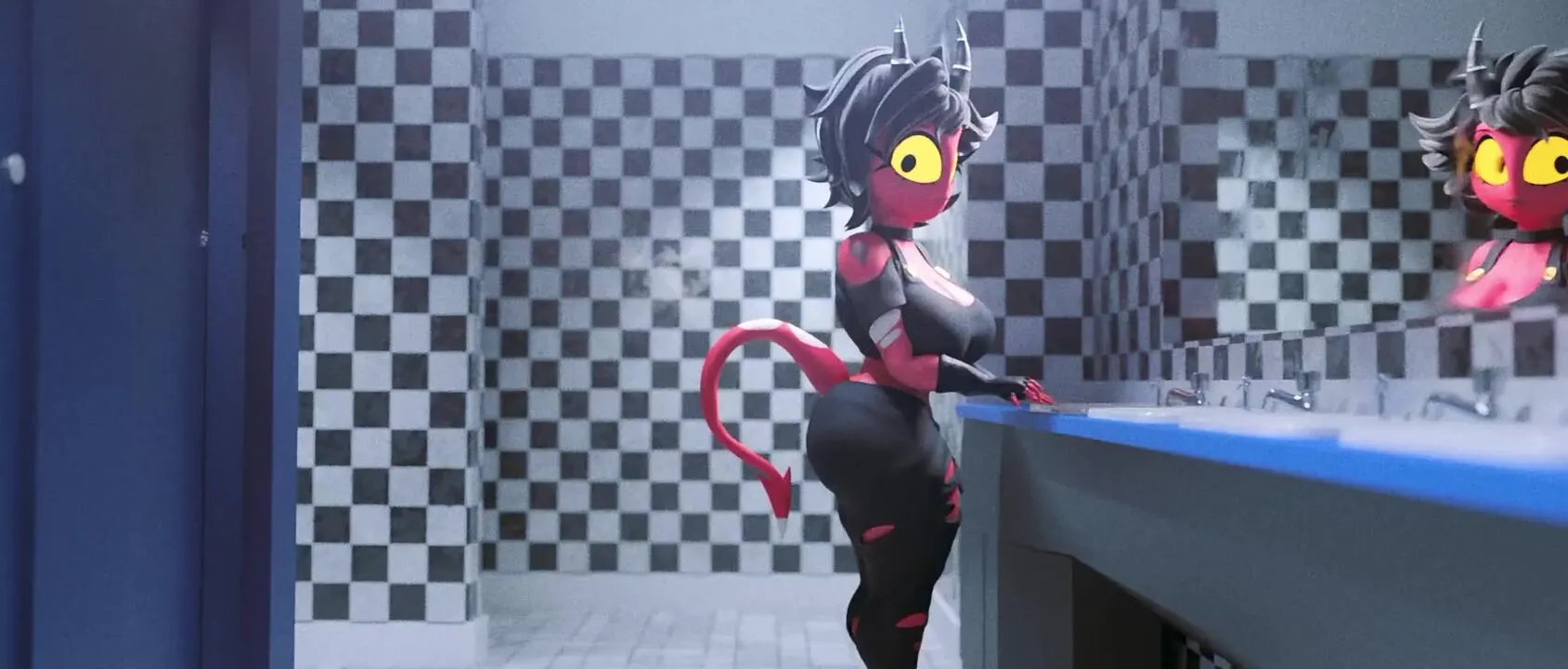 Loona Bathroom - Helluva Boss Gang Cumflation by ScragBoy